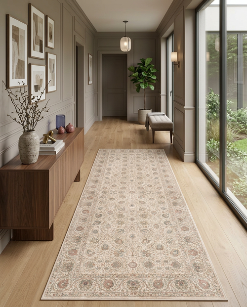 Load image 1 in gallery view. Ivory Vine - Washable Rug - JRN1139