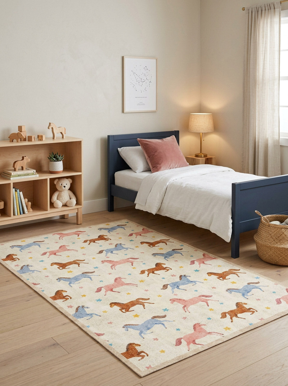 Galloping Ponies - Washable Kids Rug - JRN1106