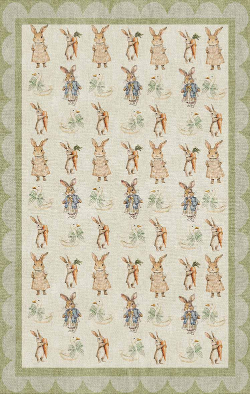 Load image 1 in gallery view. Garden Bunnies - Washable Kids Rug - JRN1112