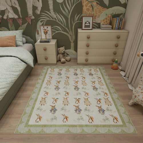 Load image 1 in gallery view. Garden Bunnies - Washable Kids Rug - JRN1112
