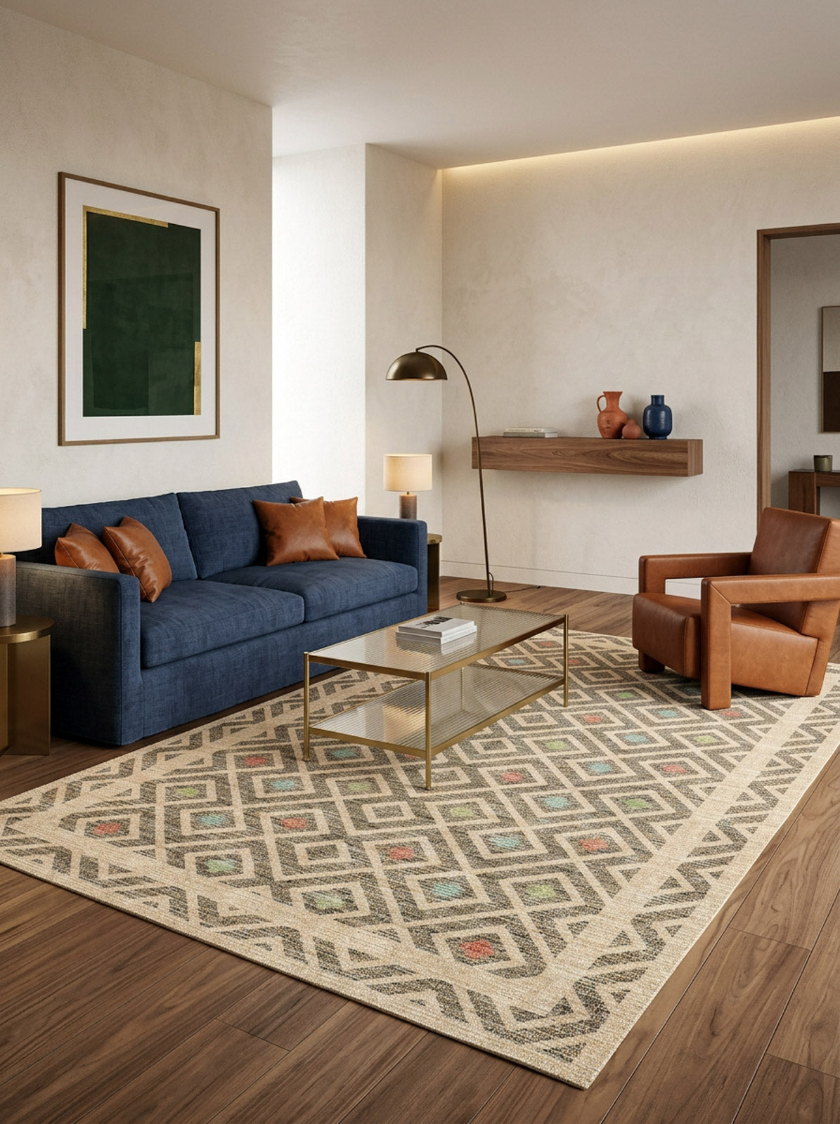 Geo Sand - Washable Rug - JRN1027