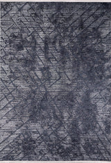 Geometric Gems - Washable Rug - JR1342 (Custom Size) features a dark gray, abstract geometric pattern in shades of gray and black. Durable and washable, its modern design with intersecting lines suits high-traffic areas perfectly.