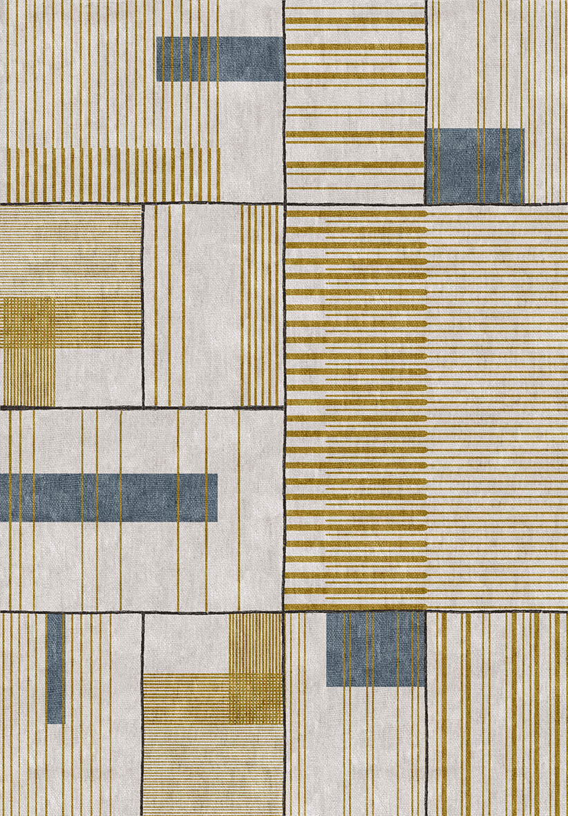 Golden Grid - Washable Rug - JRN1050
