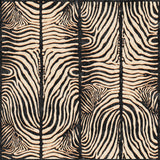 The Gossamer Fade - Washable Rug - JRN44 features abstract black and beige wavy lines, mirrored for symmetry. Perfect for high-traffic and allergy-sensitive homes, its washable design makes maintenance easy.
