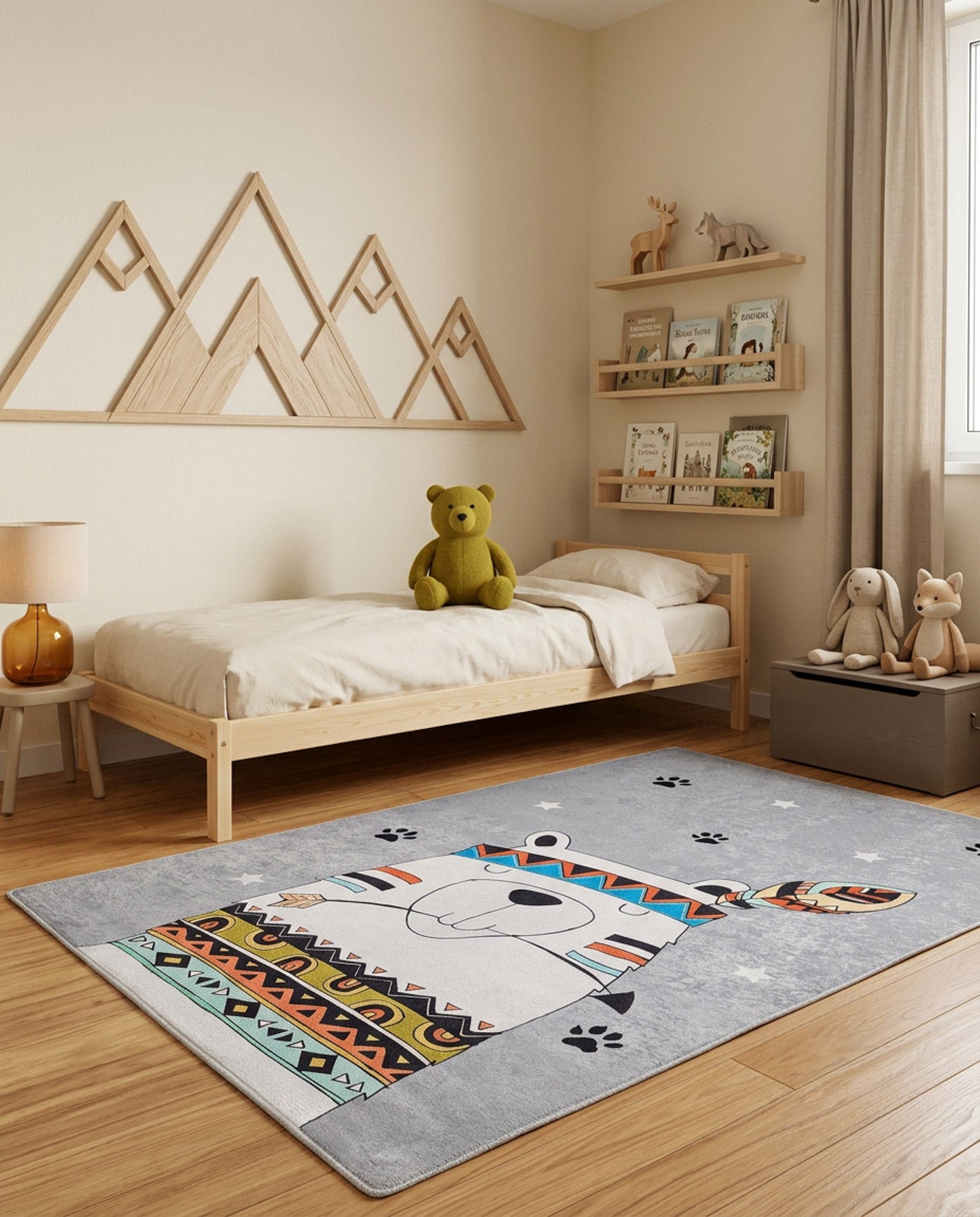 Groovy Bear - Machine-Washable Rug JRC093