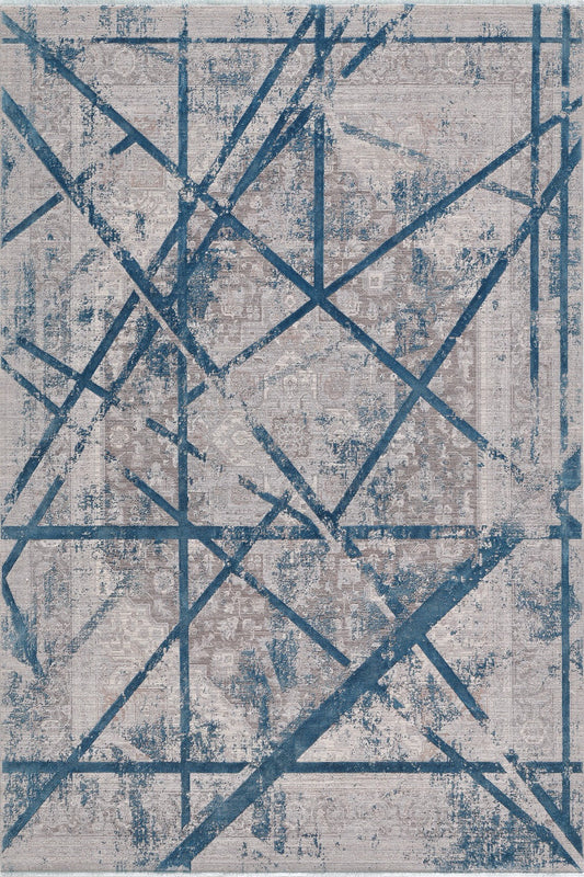 Dominant Lineage Moderner Teppich - Blaugrün - HRD010