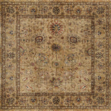 The Heritage Threads - Washable Rug - JRN1007 features an ornate rectangular design with intricate floral and vine patterns in brown, beige, red, blue, and green—ideal for adding a traditional touch to any space.