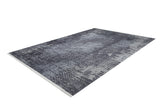 Infinity Garden - Washable Rug - JR1749 (Custom Size) is a rectangular, flat-weave rug in gray-anthracite with a distressed abstract pattern—washable and ideal for high-traffic areas. Shown on a white background.