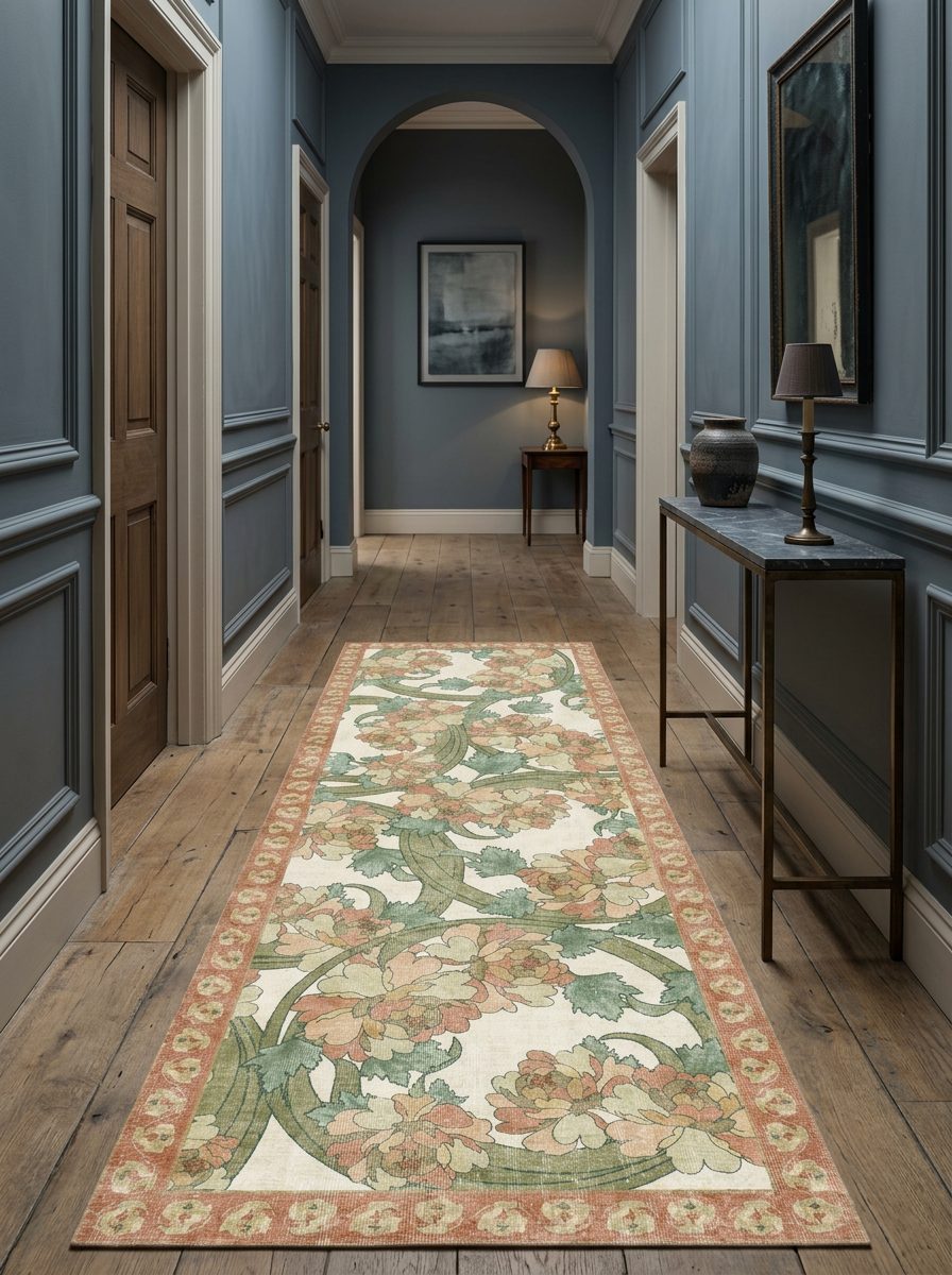 Ivory Bouquet - Washable Rug - JRN1043