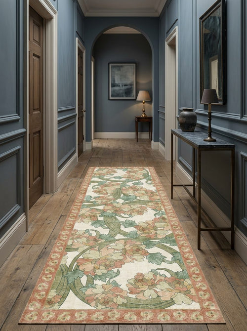 Load image 1 in gallery view. Ivory Bouquet - Washable Rug - JRN1043