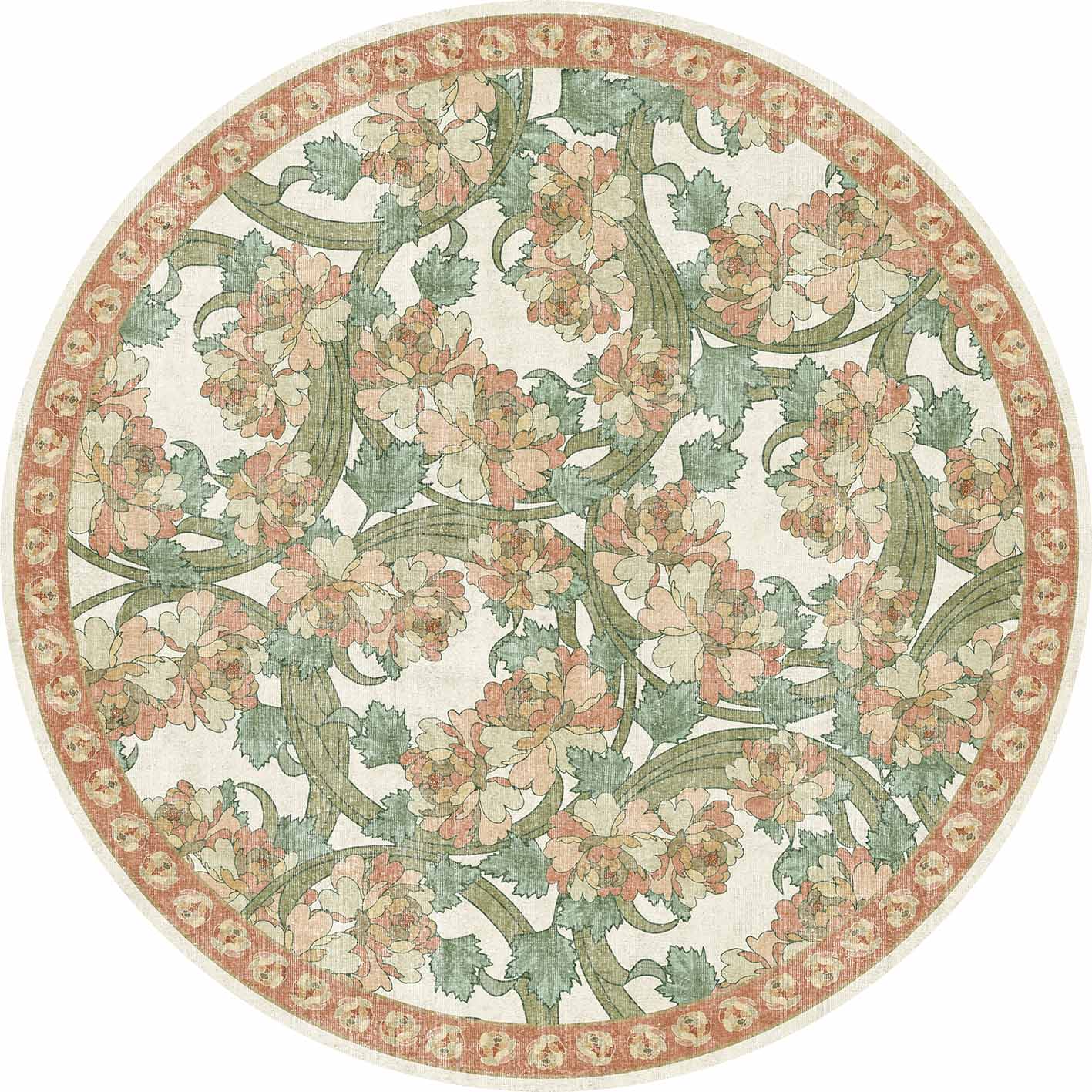 Ivory Bouquet - Washable Rug - JRN1043
