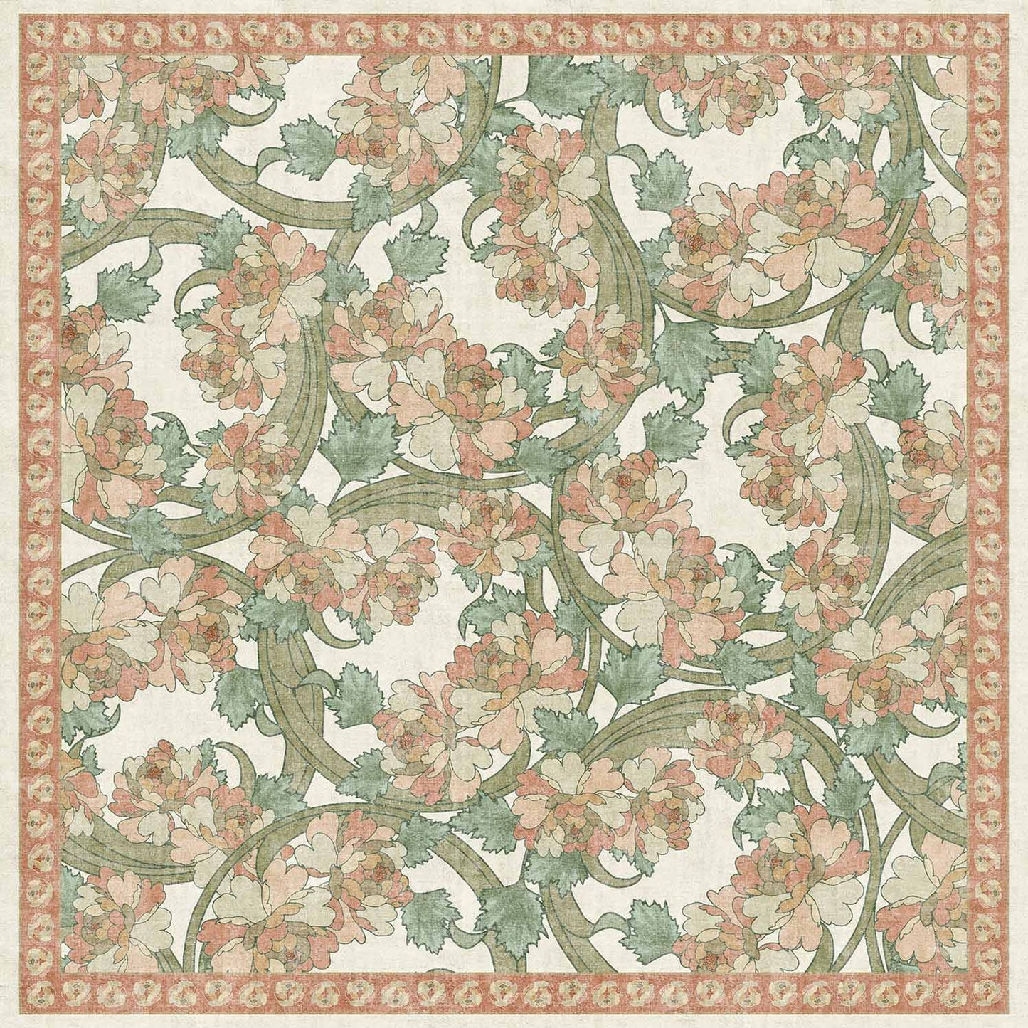 Ivory Bouquet - Washable Rug - JRN1043
