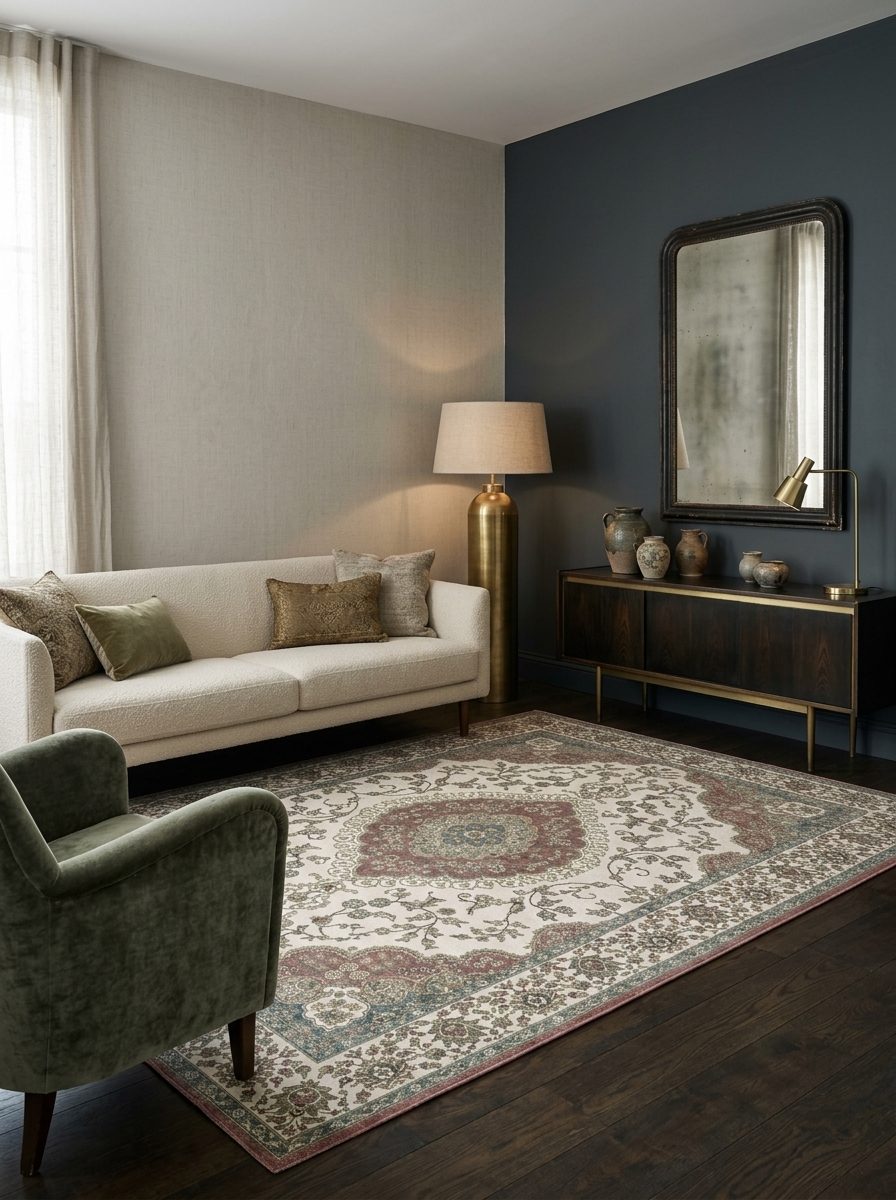 Ivory Crown - Washable Rug - JRN1088