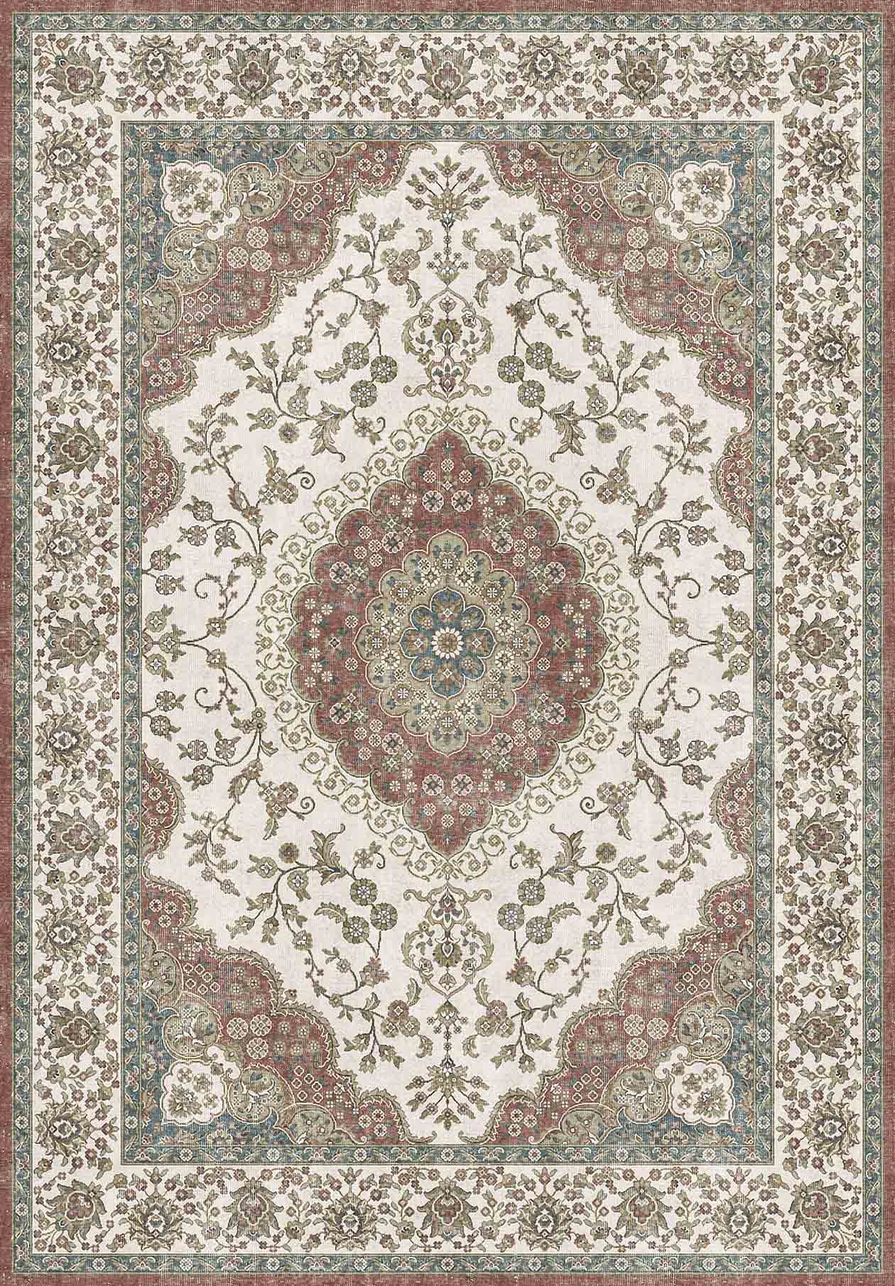 Ivory Crown - Washable Rug - JRN1088