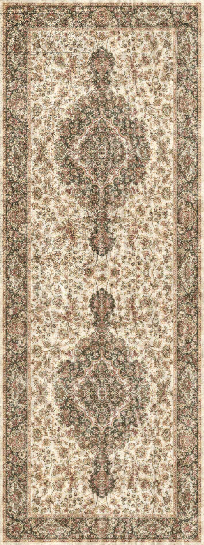 Ivory Medallion - Washable Rug - JRN1082