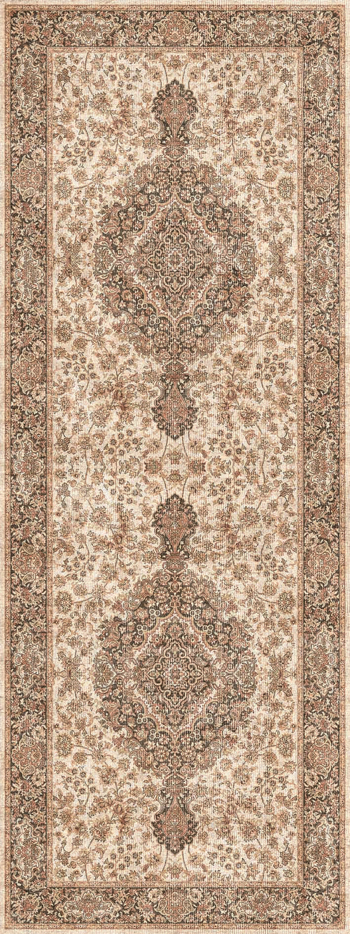 Load image 1 in gallery view. Ivory Medallion - Washable Rug - JRN1082