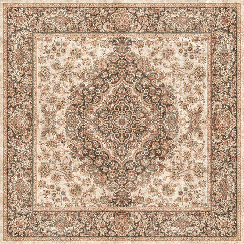 Load image 1 in gallery view. Ivory Medallion - Washable Rug - JRN1082