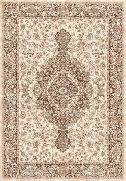 Load image 1 in gallery view. Ivory Medallion - Washable Rug - JRN1082