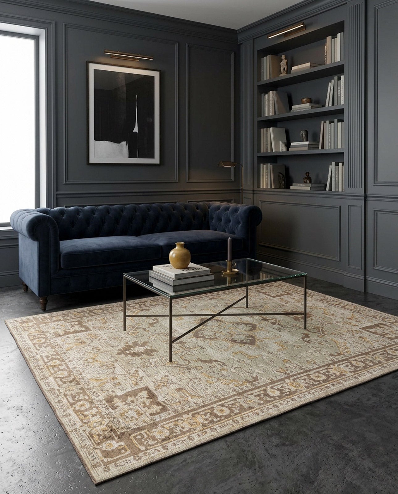 Ivory Medallion Area Rug APX1932