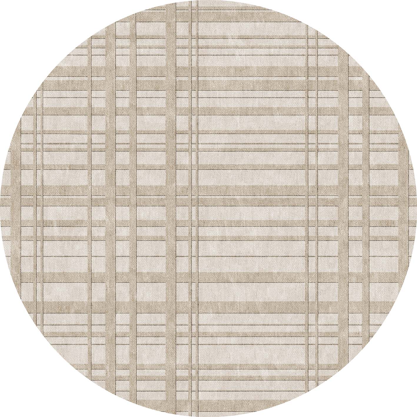 Ivory Plaid - Washable Rug - JRN1097