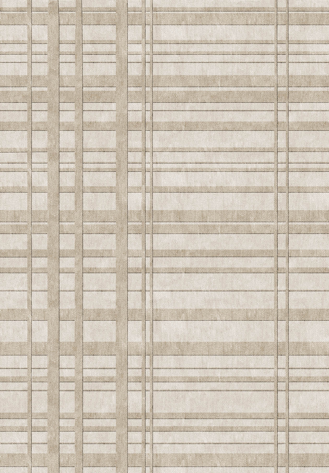 Ivory Plaid - Washable Rug - JRN1097
