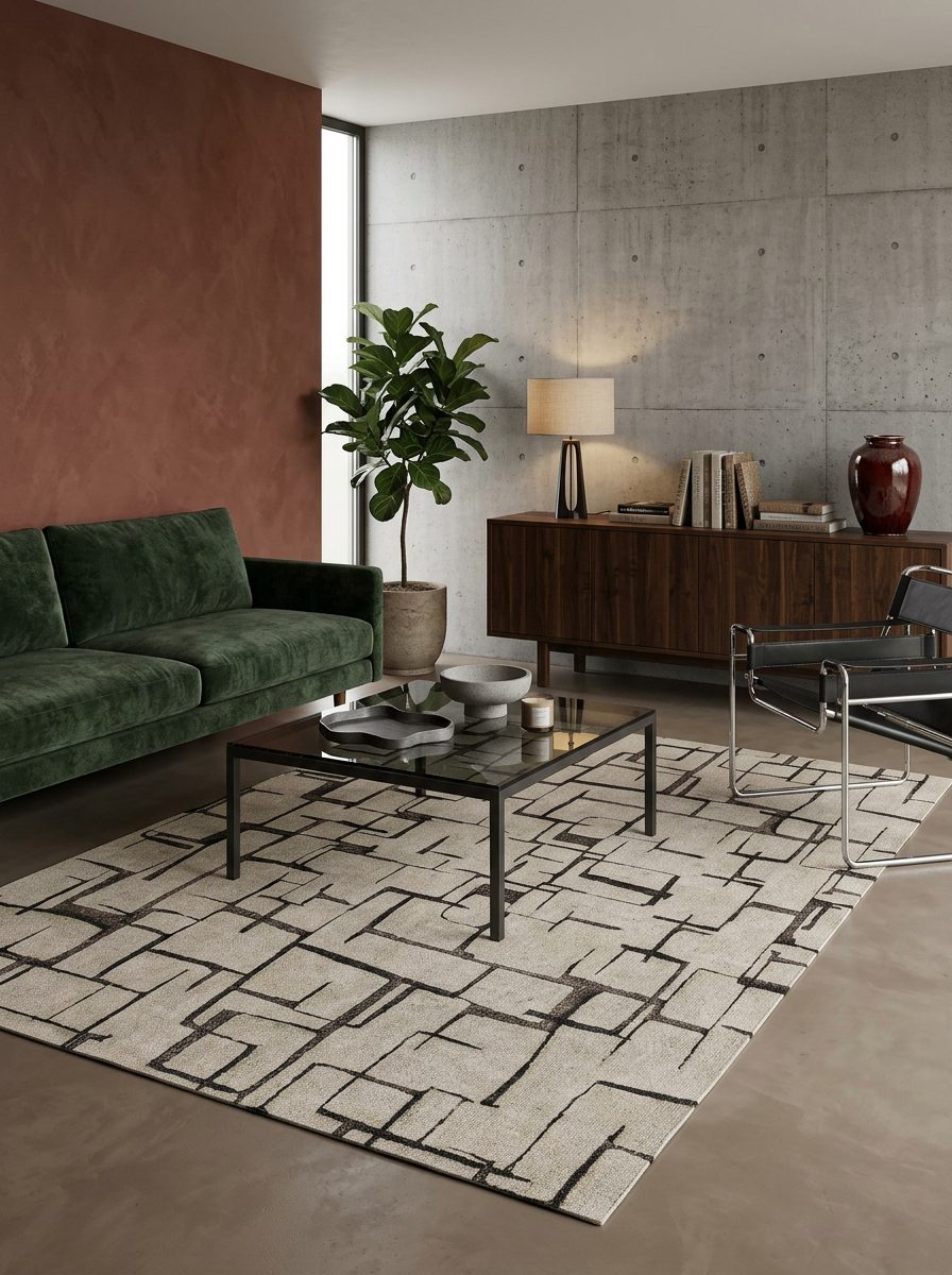 Ivory Sketch - Washable Rug - JRN1077