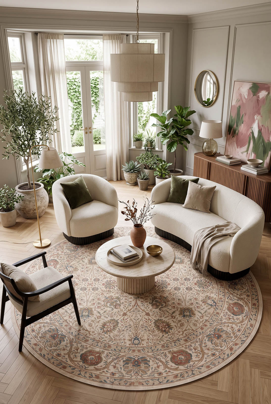 Ivory Vine - Washable Rug - JRN1139