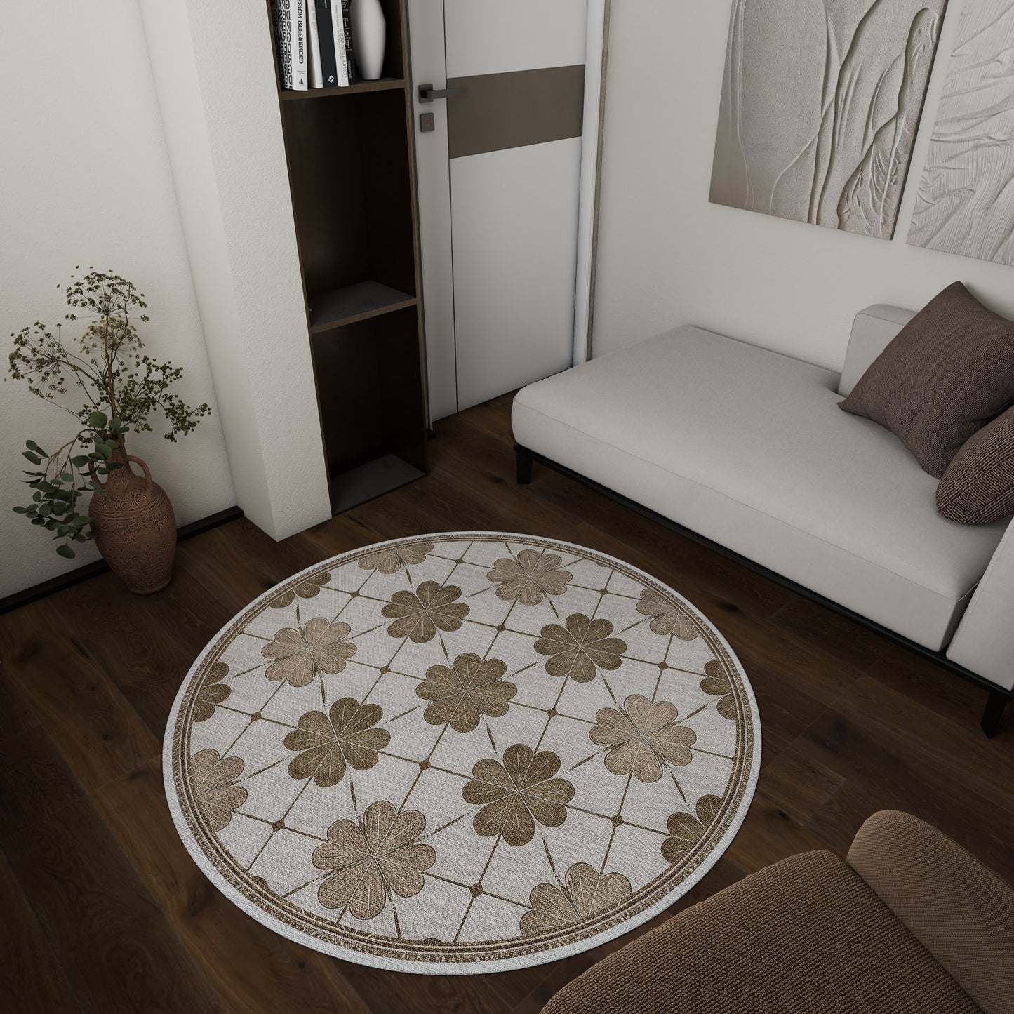 Ivory Clover - Washable Rug - JRS014