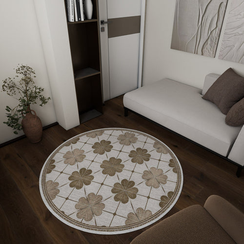 Load image 1 in gallery view. Ivory Clover - Washable Rug - JRS014