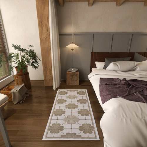 Load image 1 in gallery view. Ivory Clover - Washable Rug - JRS014