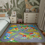 Zooming Metropolis - Machine-Washable Rug JRC012