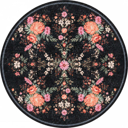 Load image 1 in gallery view. Midnight Rose - Washable Rug - JR7001