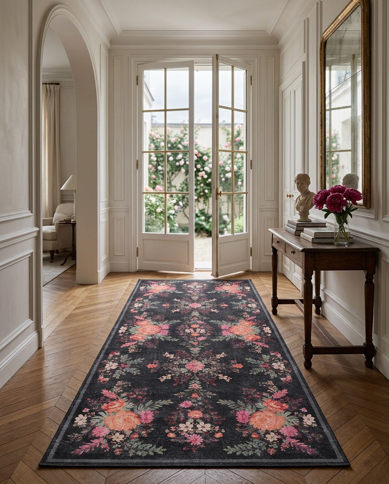 Midnight Rose - Washable Rug - JR7001