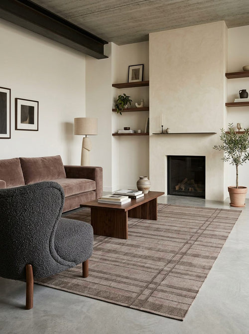 Load image 1 in gallery view. Mocha Plaid - Washable Rug - JRN1096