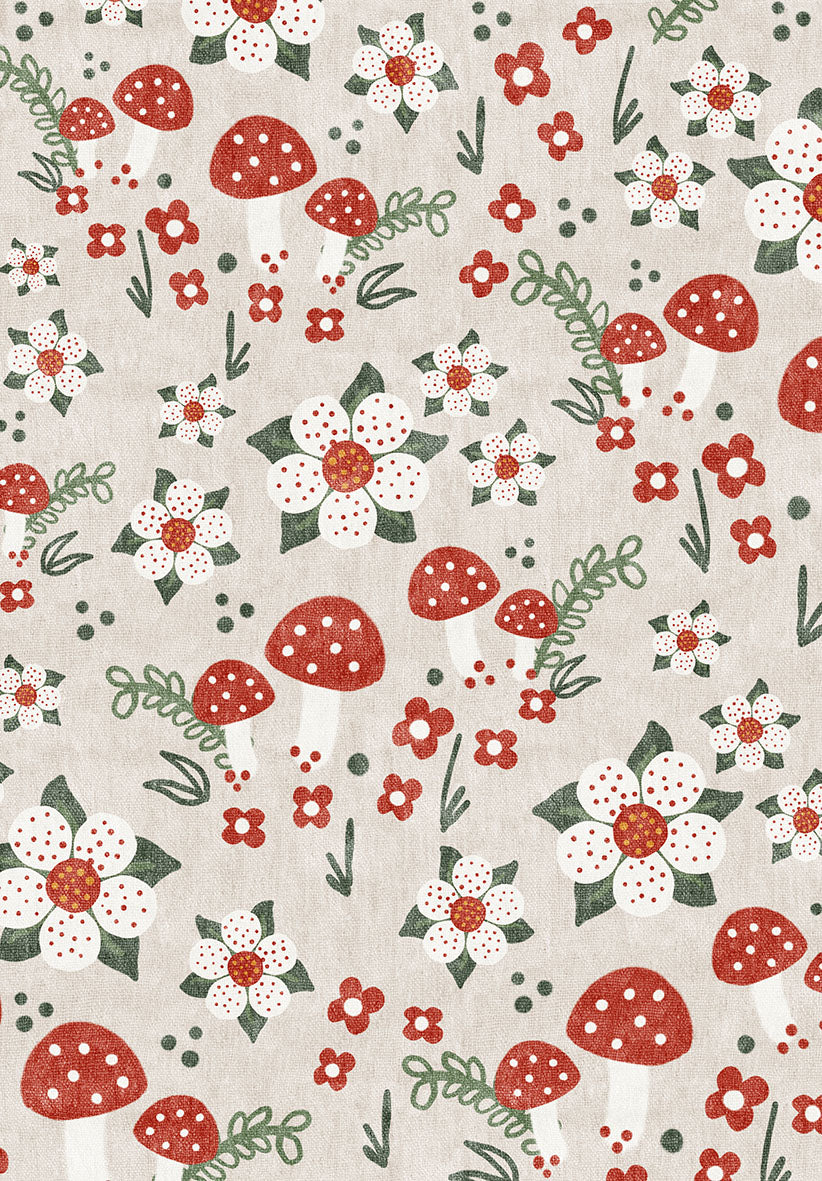 Mushroom Garden - Washable Kids Rug - JRN1102