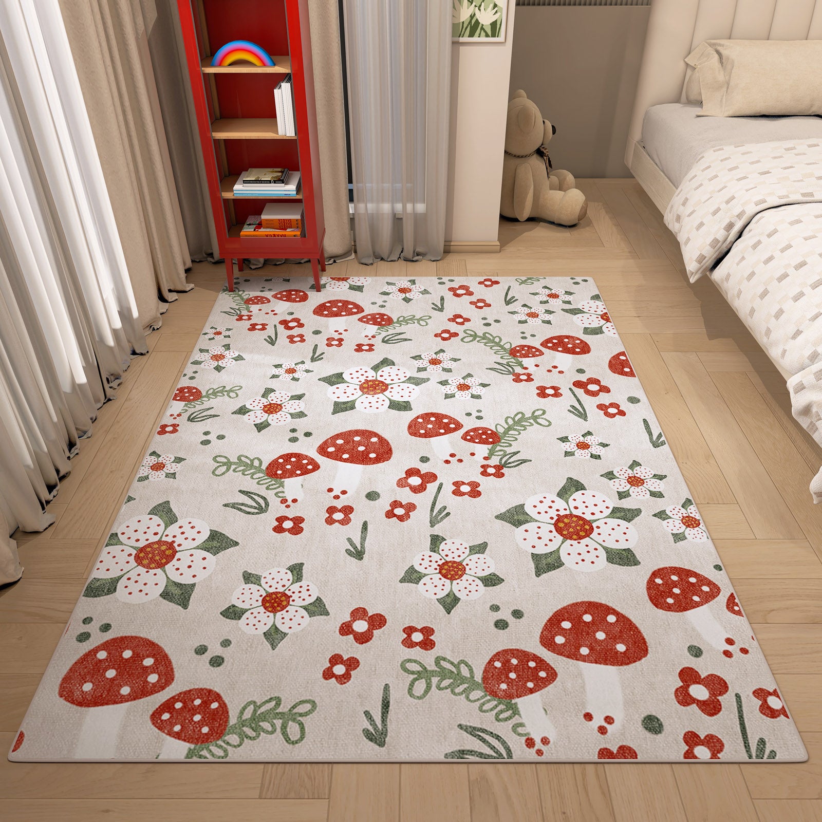 Mushroom Garden - Washable Kids Rug - JRN1102