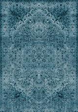 The Mystic Mosaic - Washable Rug - JRN1019 showcases an intricate, symmetrical floral and paisley design with a decorative border, offering a vintage-inspired look ideal for traditional interiors.