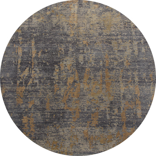Load image 1 in gallery view. The Mystical Mosaic - Washable Rug - JRS003 (Custom Size) features an abstract gray, gold, and beige design with a textured, distressed look—perfect for high-traffic areas and adding modern style to any space.