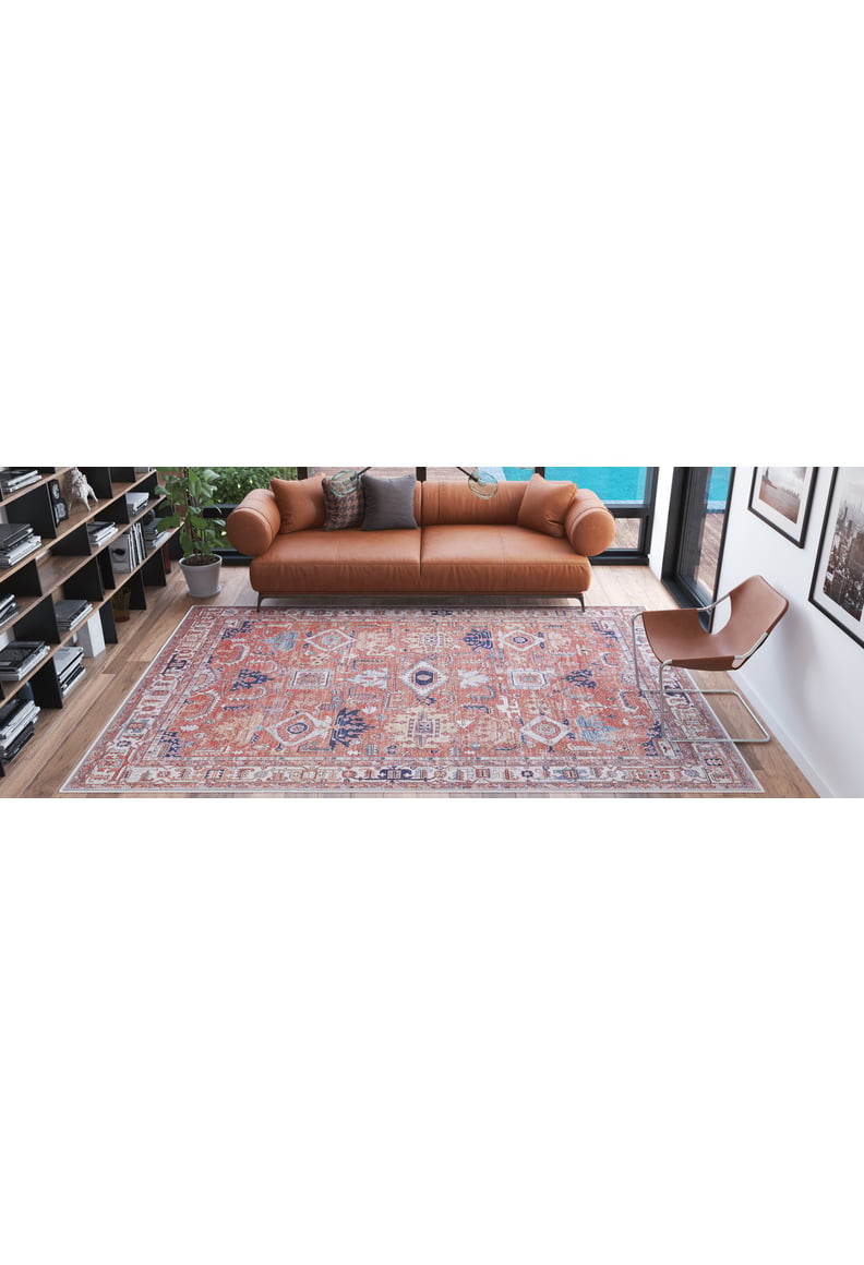Mystral Kilim Oriental Red Washable Rug | JUSTRUG