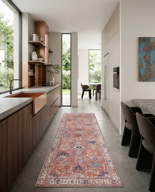 Bild 1 in Galerieansicht laden. Mystral Kilim-Design Coral Washable Rug - LCC3015 (Custom Size)