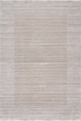 The Neutral Frame Modern Bordered Rug - EW5541 is a machine-made, minimalist rug in beige and light gray with a subtle gradient and darker rectangular border, adding understated elegance to any modern space.