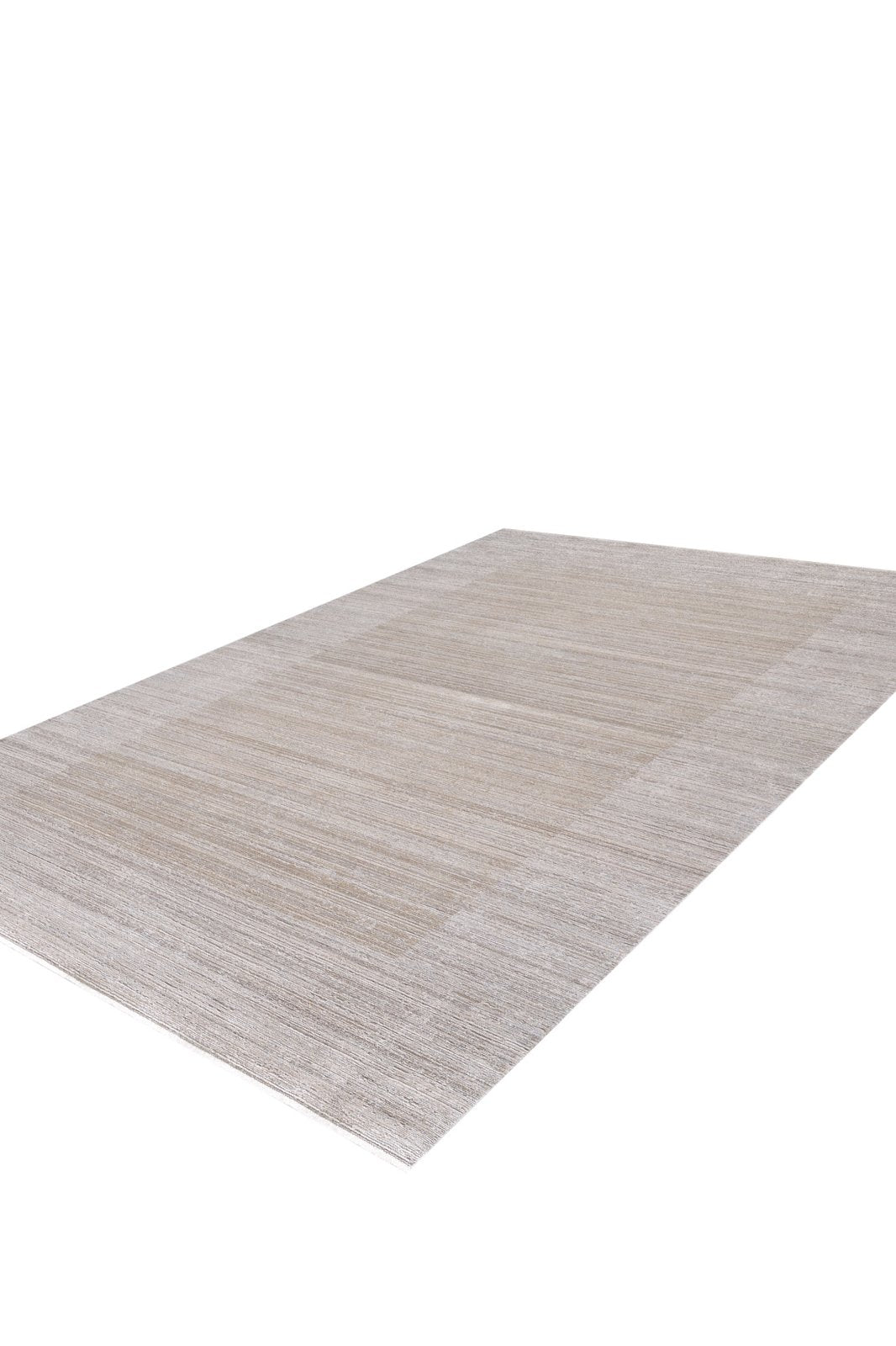 The Neutral Frame Modern Bordered Rug - EW5541 is a rectangular, machine-made beige rug with a subtle striped texture and lighter border, shown on a white background.