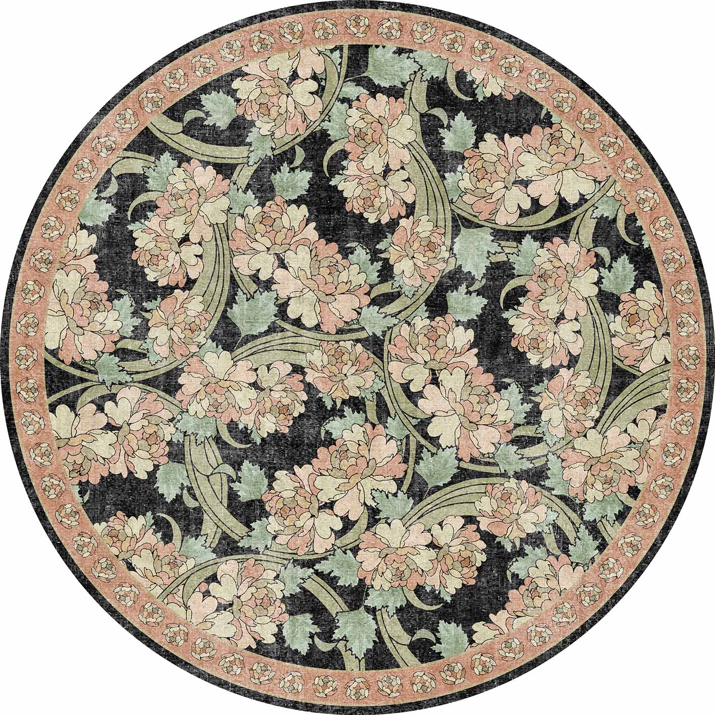 Noir Bouquet - Washable Rug - JRN1042