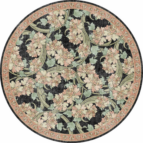 Load image 1 in gallery view. Noir Bouquet - Washable Rug - JRN1042