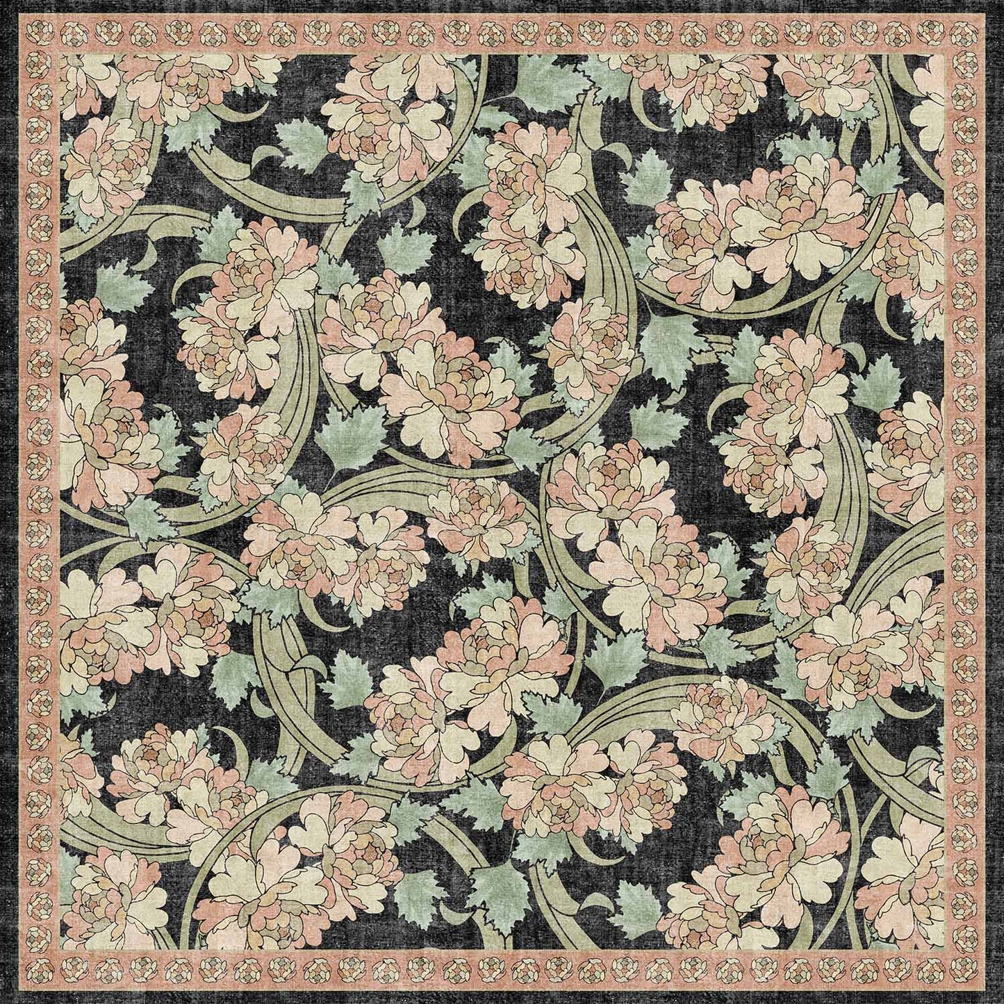Noir Bouquet - Washable Rug - JRN1042