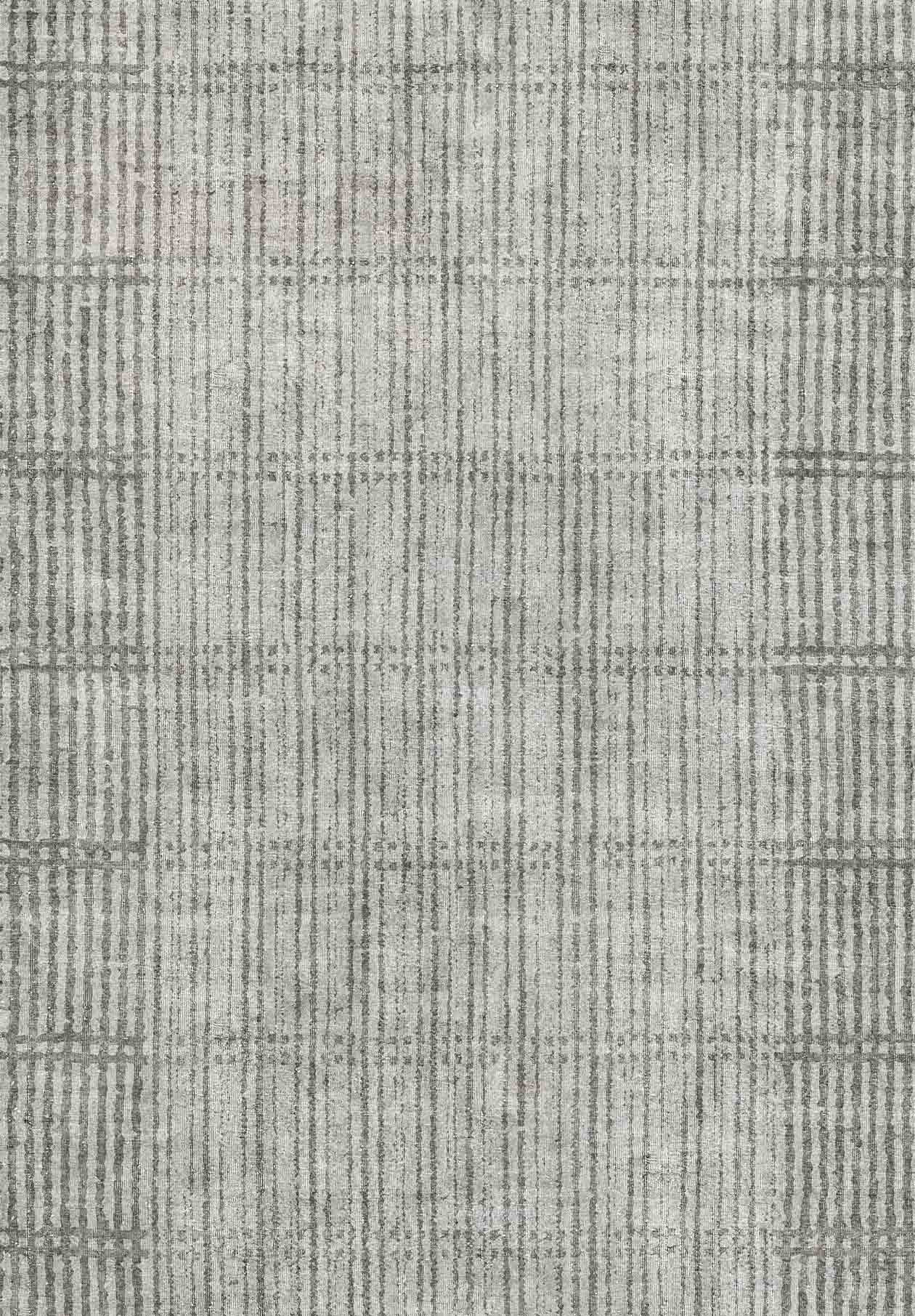 The Ornate Hues - Washable Rug - JRN38 features a gray textured surface with a subtle grid pattern resembling woven fabric. Its varied line thickness adds depth, making it ideal for modern, high-traffic interiors.
