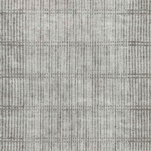 Load image 1 in gallery view. The Ornate Hues - Washable Rug - JRN38 features a textured gray plaid design with intersecting lines on a light gray background, making it perfect for modern interiors and high-traffic areas.