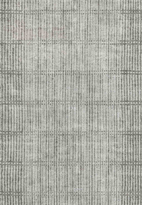 Load image 1 in gallery view. Ornate Hues - Washable Rug - JRN38 (Custom Size) features a gray textured grid pattern with vertical and horizontal lines, creating a subtle, monochromatic look that's ideal for modern interiors.