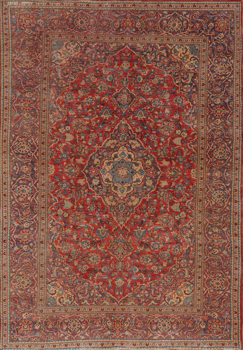 Load image 1 in gallery view. The Palatial Grace - Washable Rug (JRN1021) features a vintage medallion design with a large central motif, intricate floral and vine patterns in red, blue, gold, and beige hues, and detailed decorative borders.