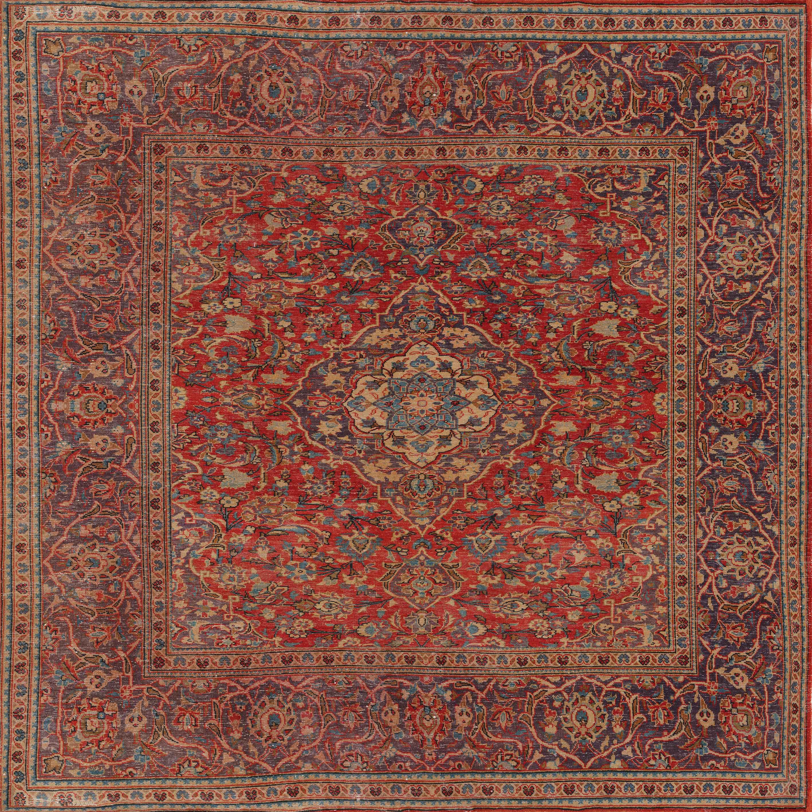 The Palatial Grace - Washable Rug - JRN1021 features a detailed central medallion with intricate floral and geometric patterns in rich red, blue, gold, and beige, framed by elaborate borders for a vintage look.